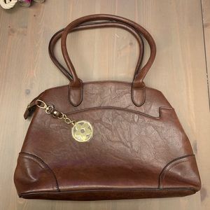 NWOT Bueno Brown Handbag with Gold Charm